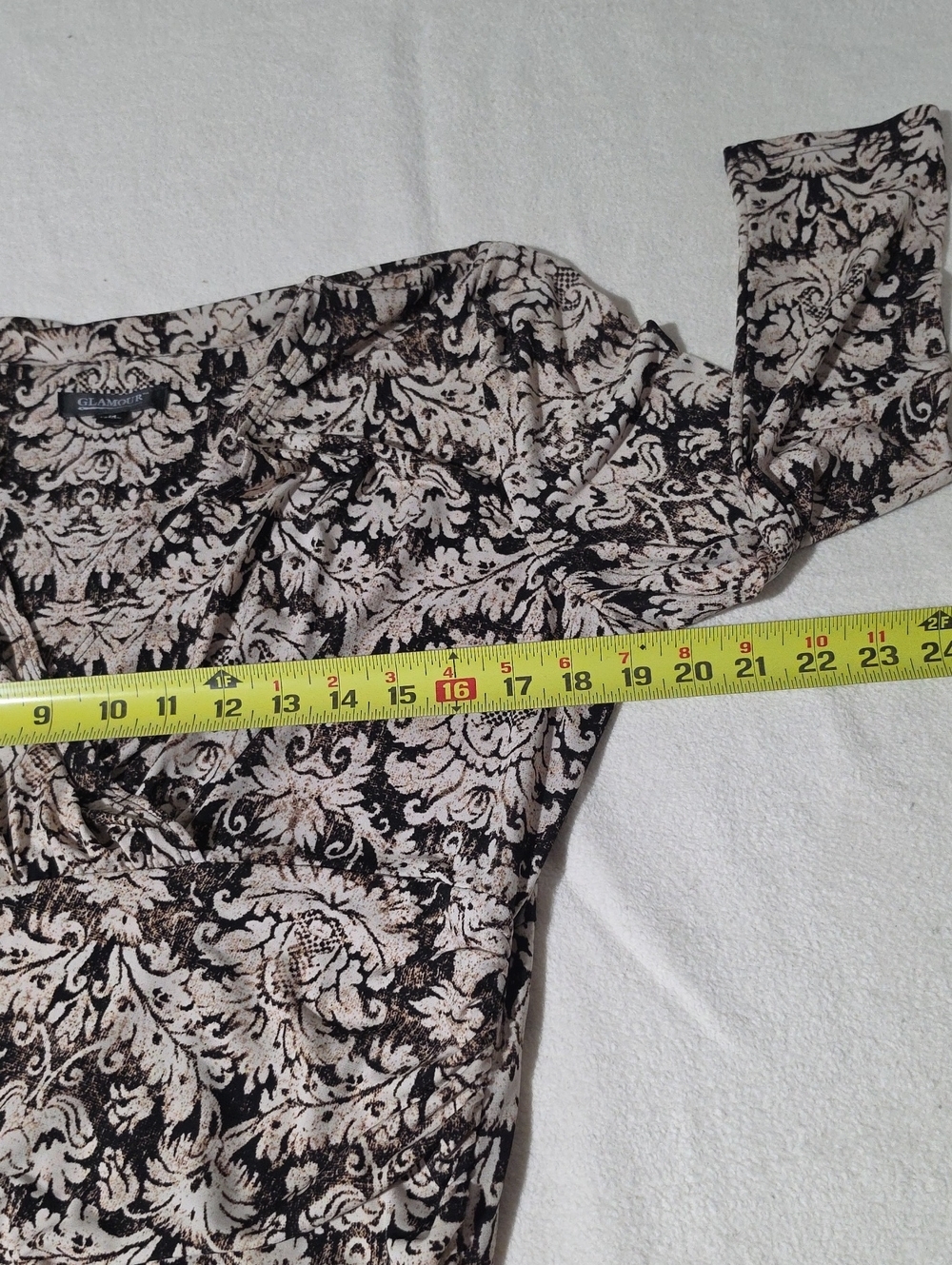 Glamour Beige and Black Floral Wrap Midi Dress Size 14. - Picture 7 of 12